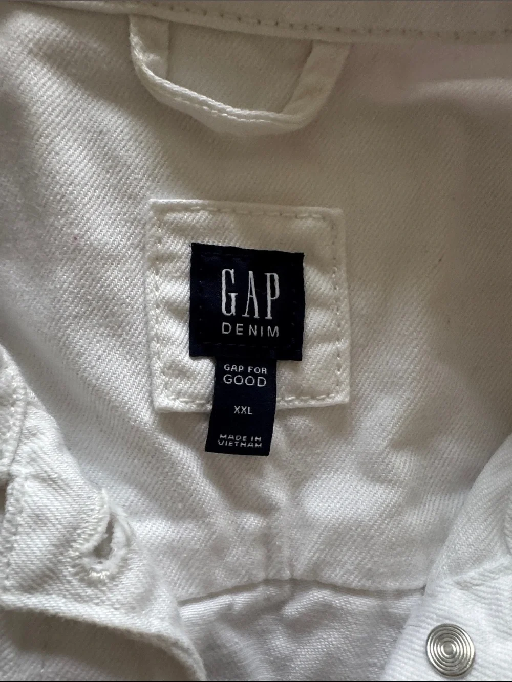 GAP Off-White Denim Button Vest